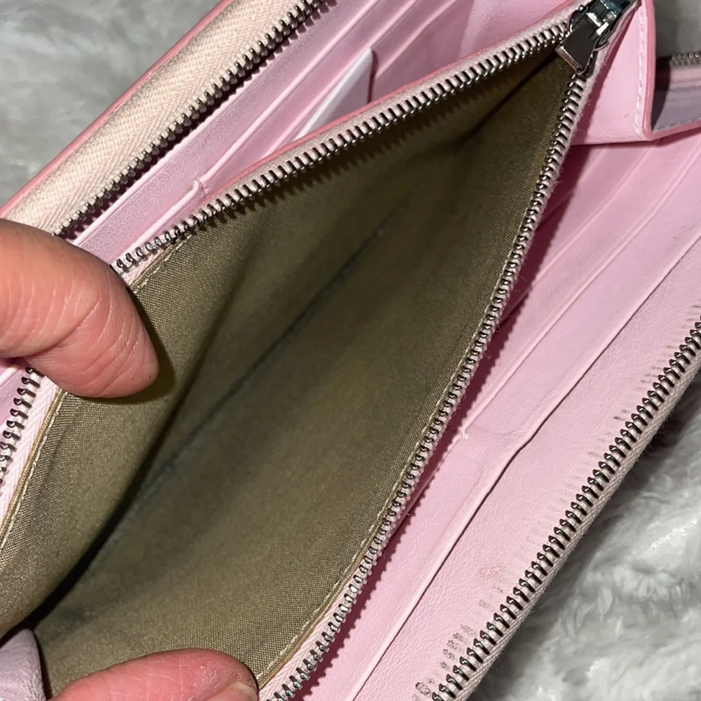 Celine bubble gum pink and black lambskin colorblock zip around wallet - Picture 5 of 7